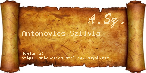 Antonovics Szilvia névjegykártya