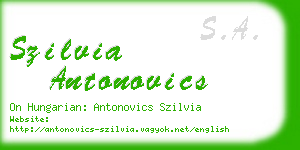 szilvia antonovics business card